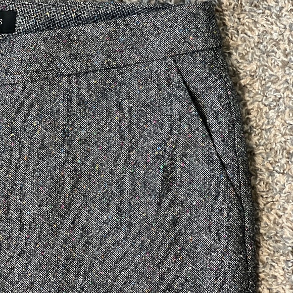 Talbots Gray Trousers Straight Leg Style Tweed print pockets stretch  size 8 - Picture 6 of 15